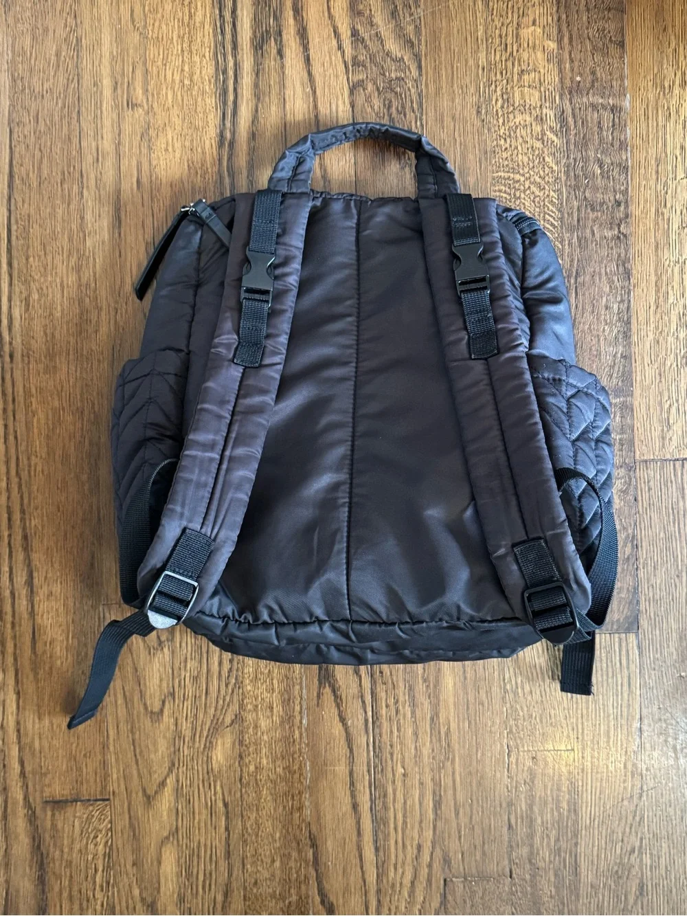 Skip Hop Quilted Diaper Bag Backpack with Organizer Pouches Black/Turquise